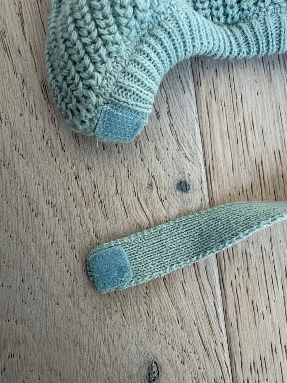 Janie and Jack Mint Green Knit Pom Pom Earflap Hat
